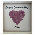 On Your Communion Day (Heart) Flower Frame