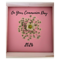 On Your Communion Day (Pink) Flower Frame