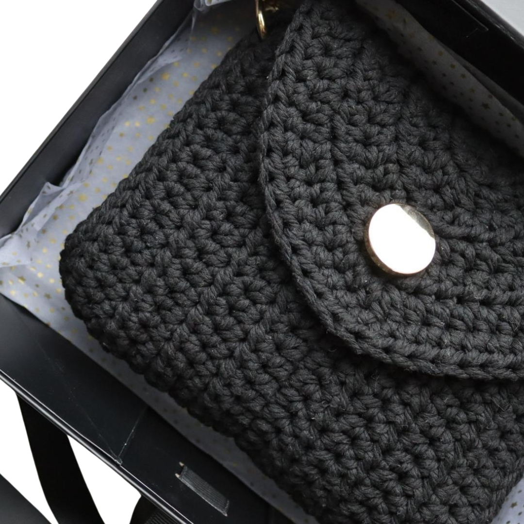 Black Crossover Bag with Black Edging